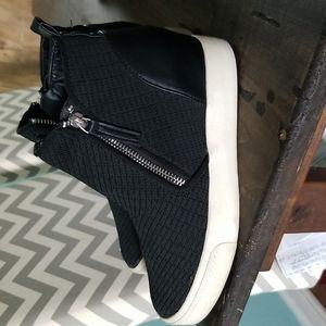 Steve Madden Black Wedge Sneakers
